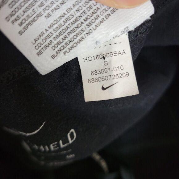 Nike Shield Leggings Women’s Small Black Dri Fit Running Gym Zip Ankle Athletic - Picture 11 of 15